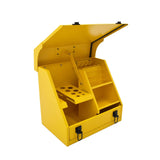 Handheld Steel Shop Tool Box with Lid & Handle, Yellow, 15-in J6J6 - product image 5