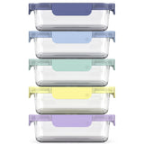 Colour Lock Glass Meal Prep Food Storage Container Set with Leakproof Lids, 10-pc J2U0 - product image 1