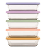 Everyday Glass Meal Prep Food Storage Container Set with Press-Fit Lids, Multi-Coloured, 10-pc B1D1 - product image 1