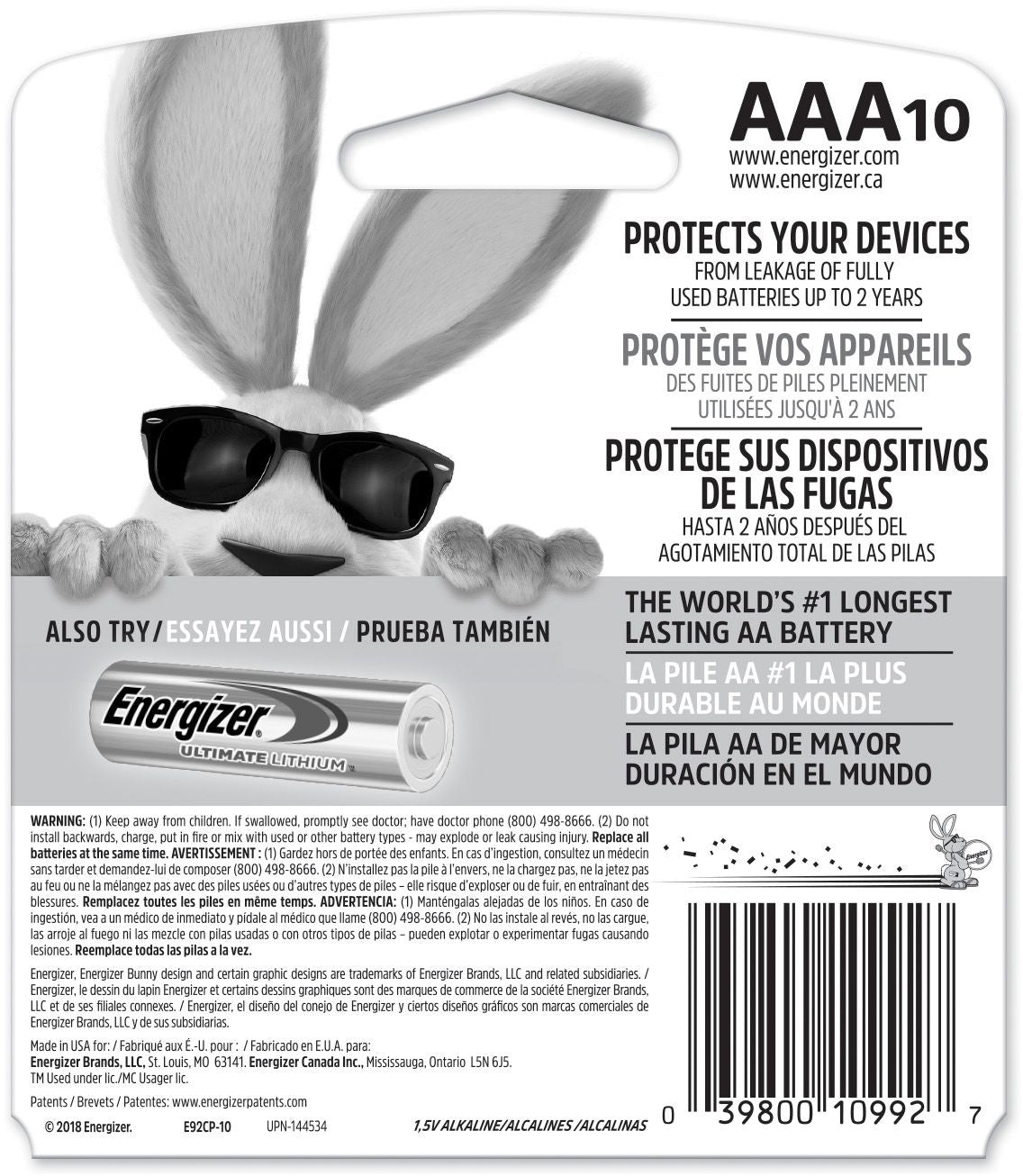 Max 10-pk AAA Alkaline Batteries, Long Lasting, All Purpose U8O0 - product image 2