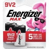 Max 2-pk 9V / 9 Volt Alkaline Batteries, Long Lasting, All Purpose P8X2 - product image 1
