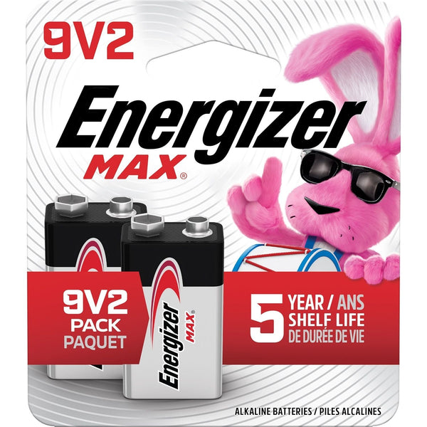 Max 2-pk 9V / 9 Volt Alkaline Batteries, Long Lasting, All Purpose P8X2
