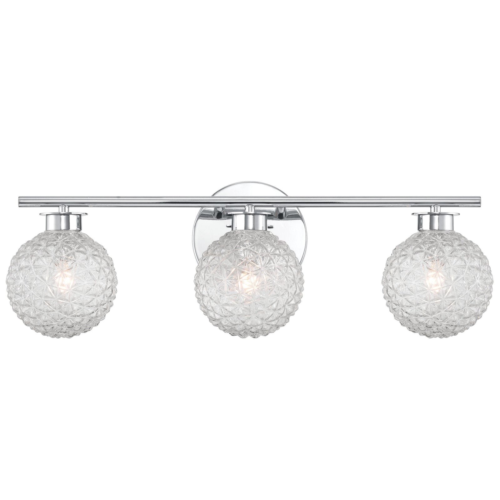 3-Light Chrome Vanity Light with Diamond Shades J2L4 - product image 2