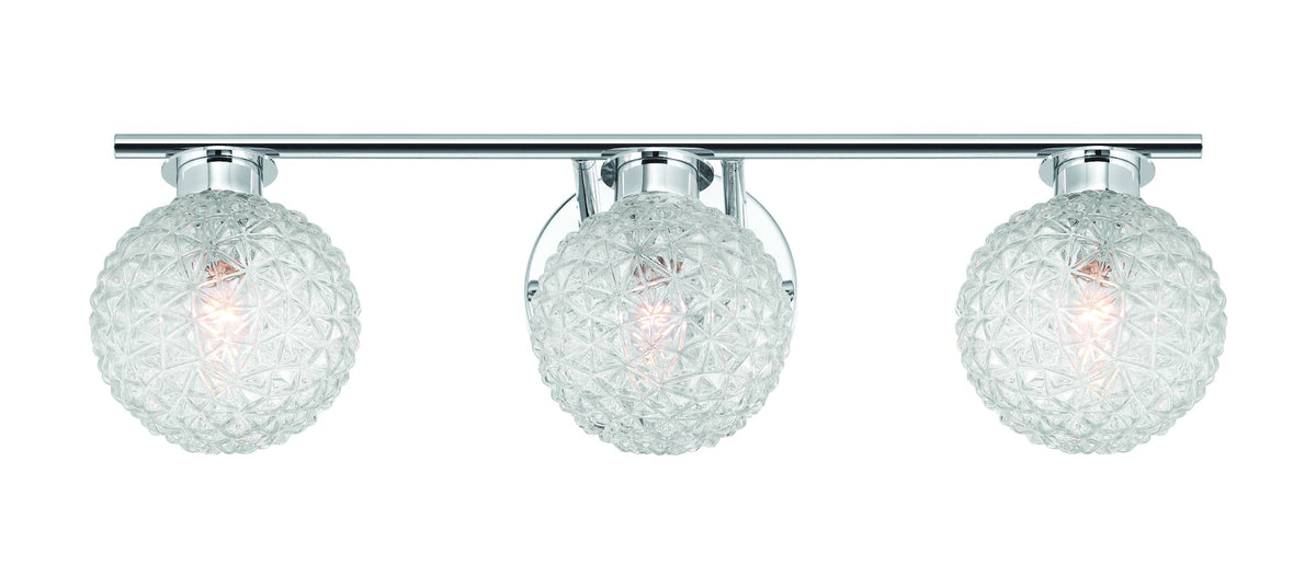 3-Light Chrome Vanity Light with Diamond Shades J2L4 - product image 7