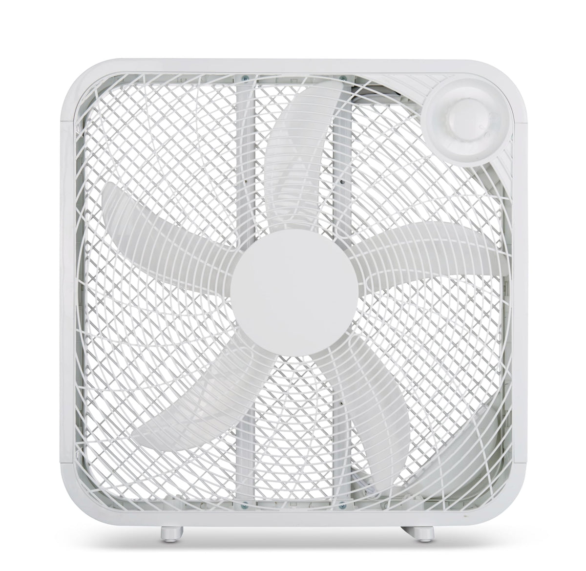 Plastic 5-Blade Portable Box/Floor Fan, 2-Speed, White, 20-in D9B3 - product image 2