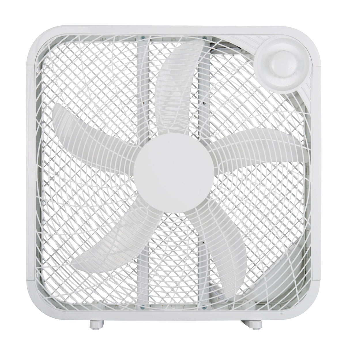 Plastic 5-Blade Portable Box/Floor Fan, 2-Speed, White, 20-in D9B3 - product image 4