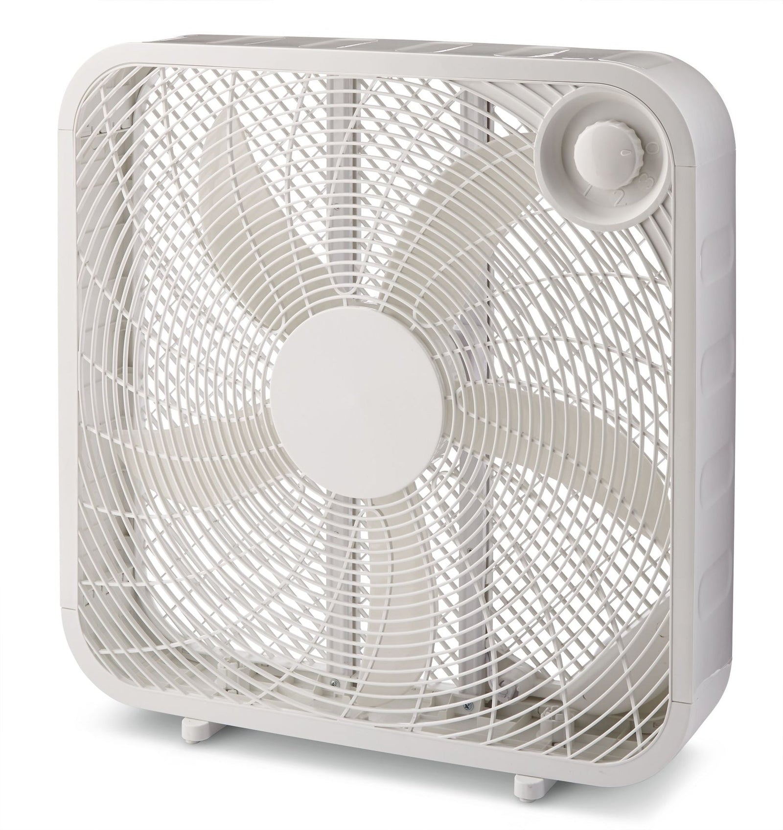 Plastic 5-Blade Portable Box/Floor Fan, 2-Speed, White, 20-in D9B3 - product image 6