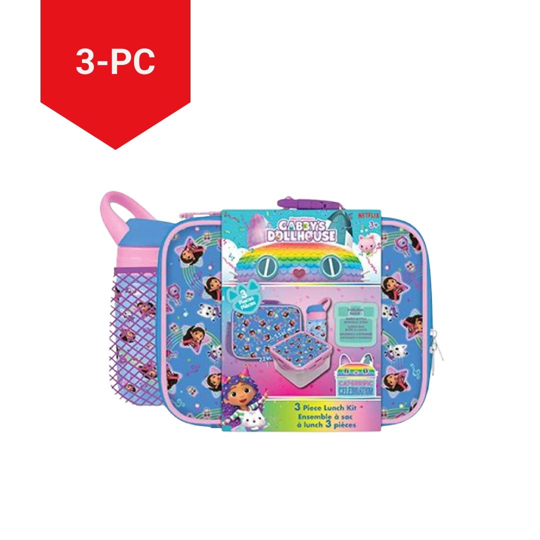 Dollhouse Kids' Insulated Soft Lunch Bag Set with Food Container, Blue, 3-pc A8N9 - product image 1