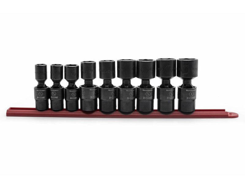 6 Point Standard Drive X-Core Pinless Universal Impact Socket Set, SAE, 1/2-in, 9-pc Z9I9