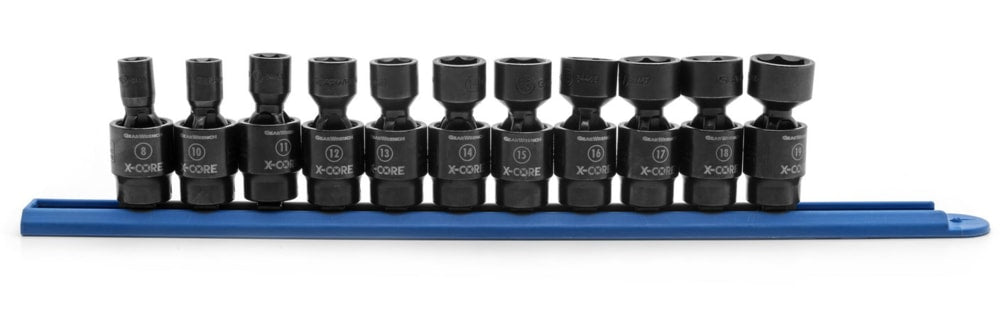 6-Point Standard Drive X-Core Pinless Universal Joint Impact Socket Set, Metric, 3/8-in, 11-pc Z3N7 - product image 1