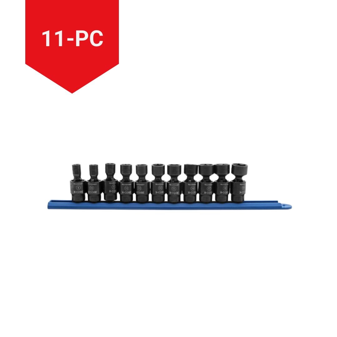 6-Point Standard Drive X-Core Pinless Universal Joint Impact Socket Set, Metric, 3/8-in, 11-pc Z3N7 - product image 2