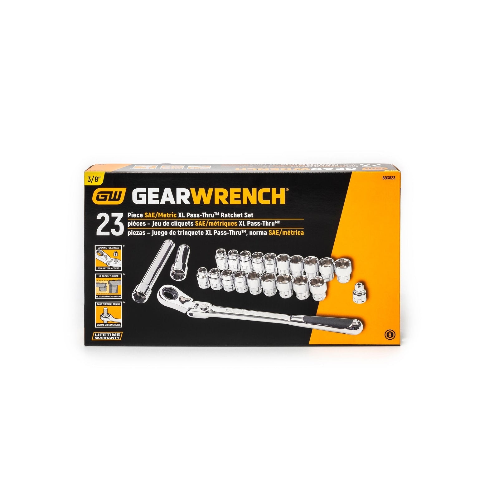 Pass-Thru 3/8-in Drive Socket Set 23-pc, SAE/Metric B2S4 - product image 2