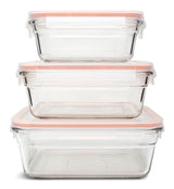 Food Storage Container and Lid Set with Airtight Seal, Rectangular, 3 Count N8Z3 - product image 1