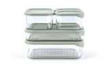 Modular Reusable Glass Fridge Food Storage Container Set with Peel-Off Lid, 5 Count Z2X8 - product image 1