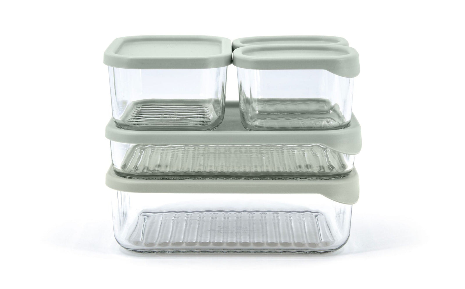 Modular Reusable Glass Fridge Food Storage Container Set with Peel-Off Lid, 5 Count Z2X8 - product image 1