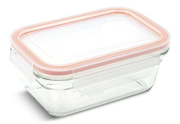 Rectangle Glass Food Storage Container with Airtight Seal, 470-mL G7T5