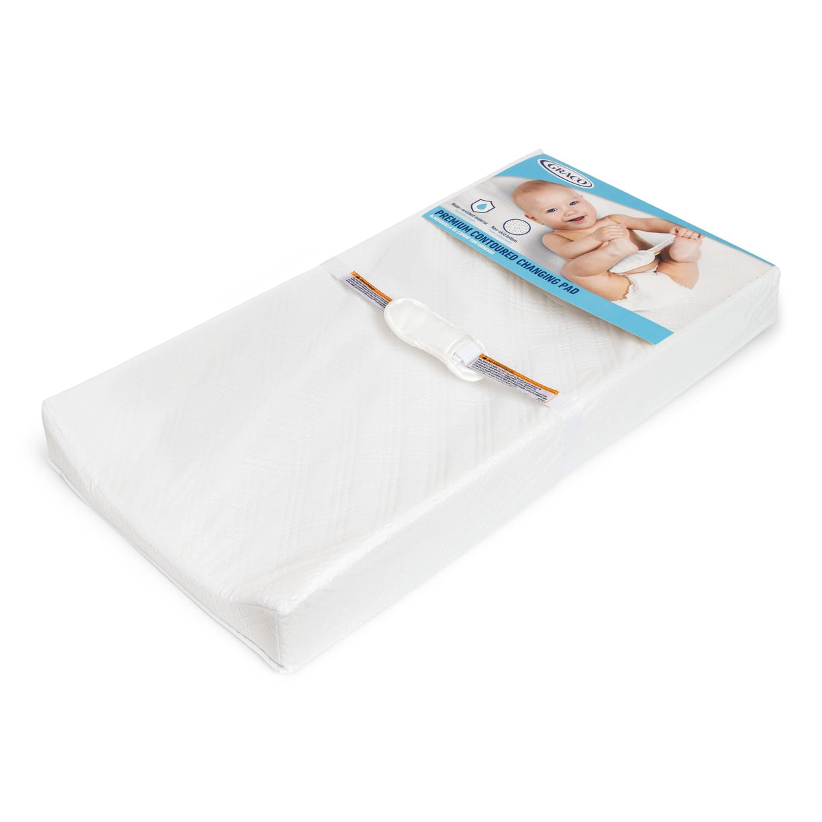 Premium Contoured Baby Changing Pad with Non-Skid Bottom, White Q4Z9 - product image 1