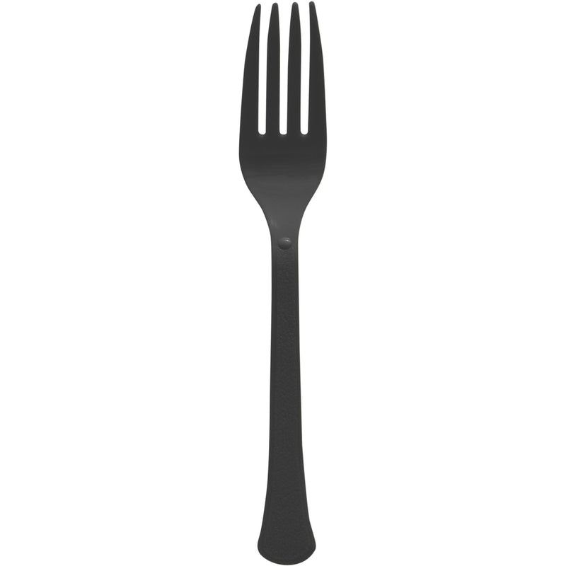 Heavy-Duty Plastic Solid Colour Reusable Forks, Various Colours, 50-pk E7F2