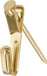 Conventional Picture Hanger, For DrywAll and Paster WAll, 50-lb Capacity, Brass Plated F9C7 - product image 1