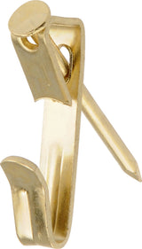 Conventional Picture Hanger, For DrywAll/ Plaster WAll, 30-lb Capacity, Brass Plated, 6-pk B2C5 - product image 1