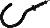 Mug Cup Hook, Half Hook Half Screw, Black, 7/8-in, 8-pk O4L9 - product image 1