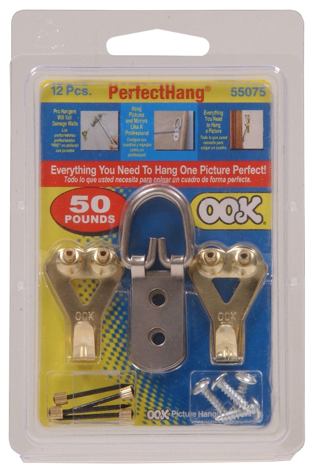 Perfect Hanging Kit, For Plaster and DrywAll, 50-lb Capacity, 12-pk G5H6 - product image 1