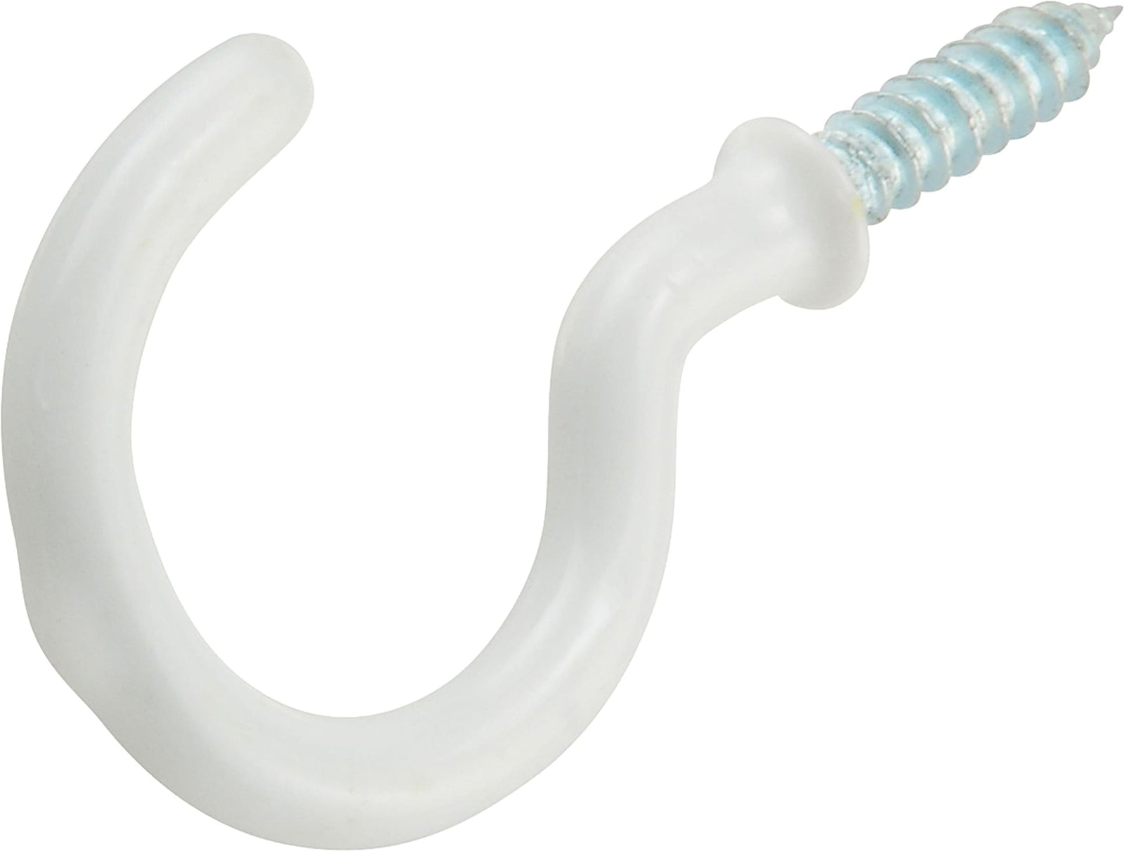 Steel Vinyl Mug Cup Hooks, Screw-In, White, 1-1/4in, 2-pk C2W6 - product image 1