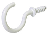 Steel Vinyl Mug Cup Hooks, Screw-In, White, 7/8-in, 40-pk S4P9 - product image 1