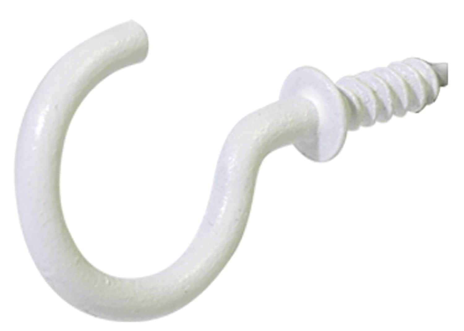 Steel Vinyl Mug Cup Hooks, Screw-In, White, 7/8-in, 40-pk S4P9 - product image 1