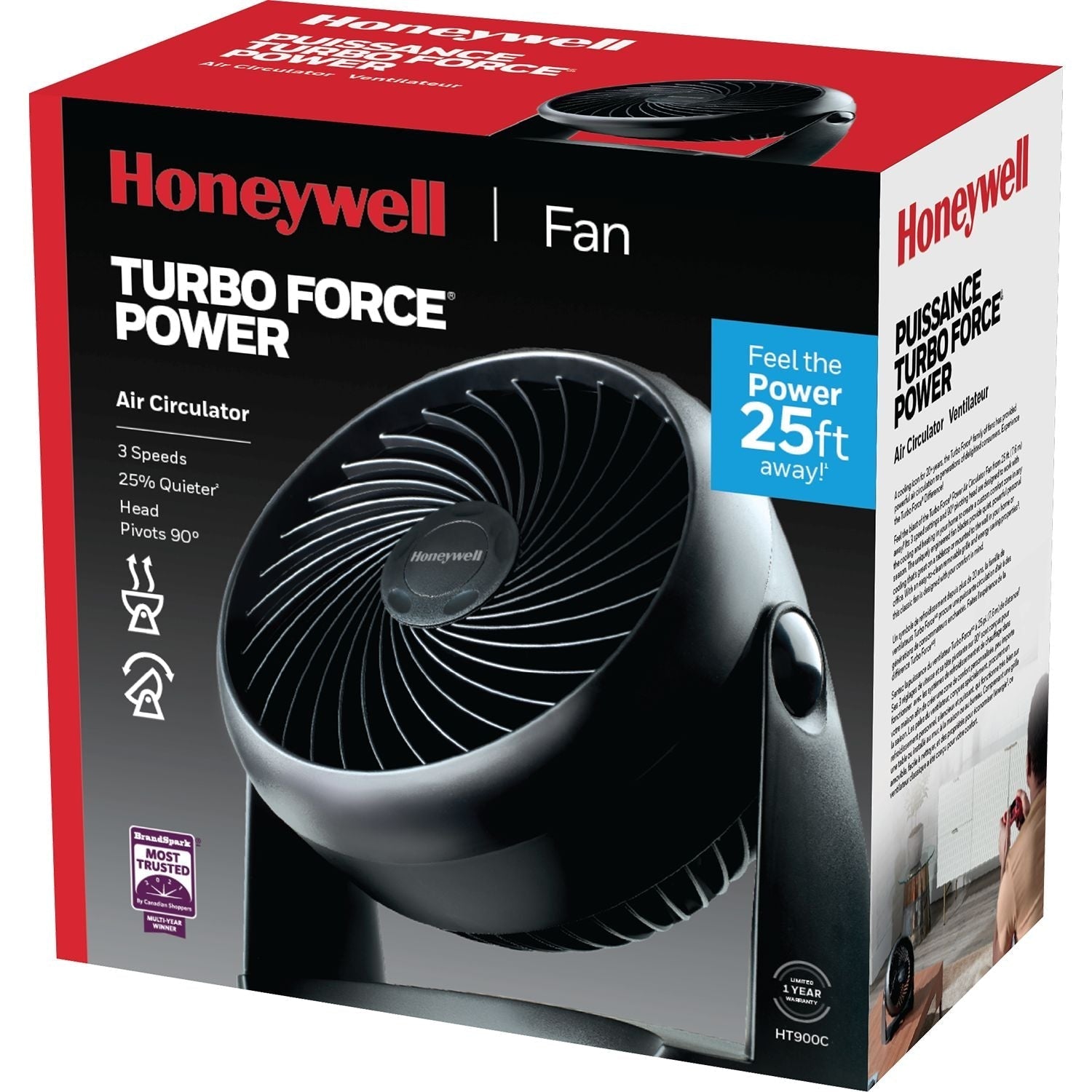 TurboForce Tilt-Head Portable Air Circulator Table/Desk Fan, 3-Speed, Black, 7-in K2H9 - product image 2