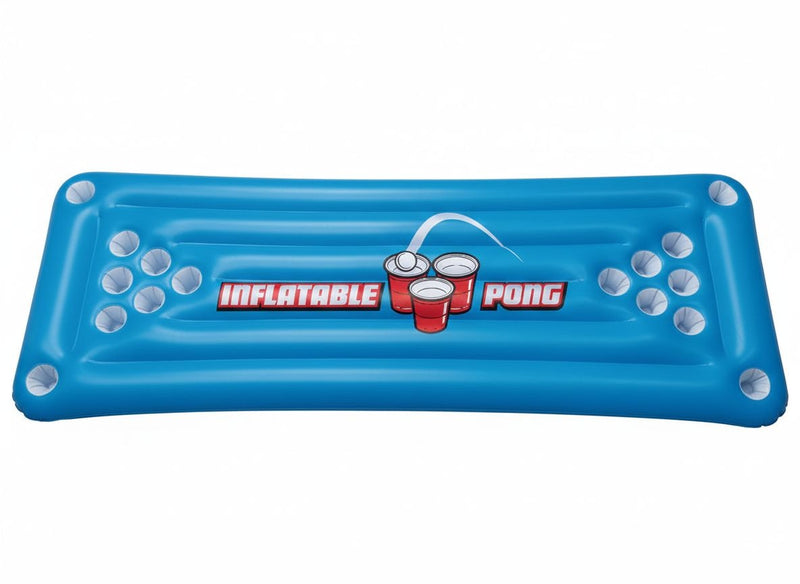 Beer Pong Pool Game, Blue, 71-in, for Beach/Pool Fun Activities F4L3