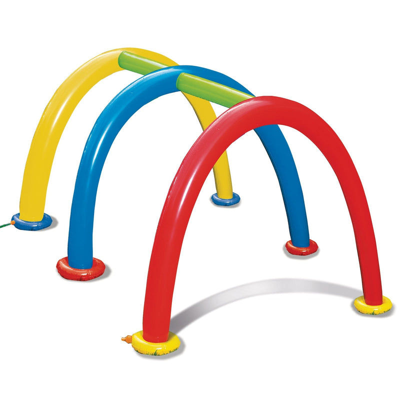 Splash Tunnel Water Sprinkler, Yellow/Blue/Red, Ages 3+, for Beach/Pool Fun Activities V1H3
