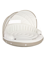 Off White Canopy Inflatable Pool Island Multi Person Float with Detachable Sun Shade Y1D8 - product image 1