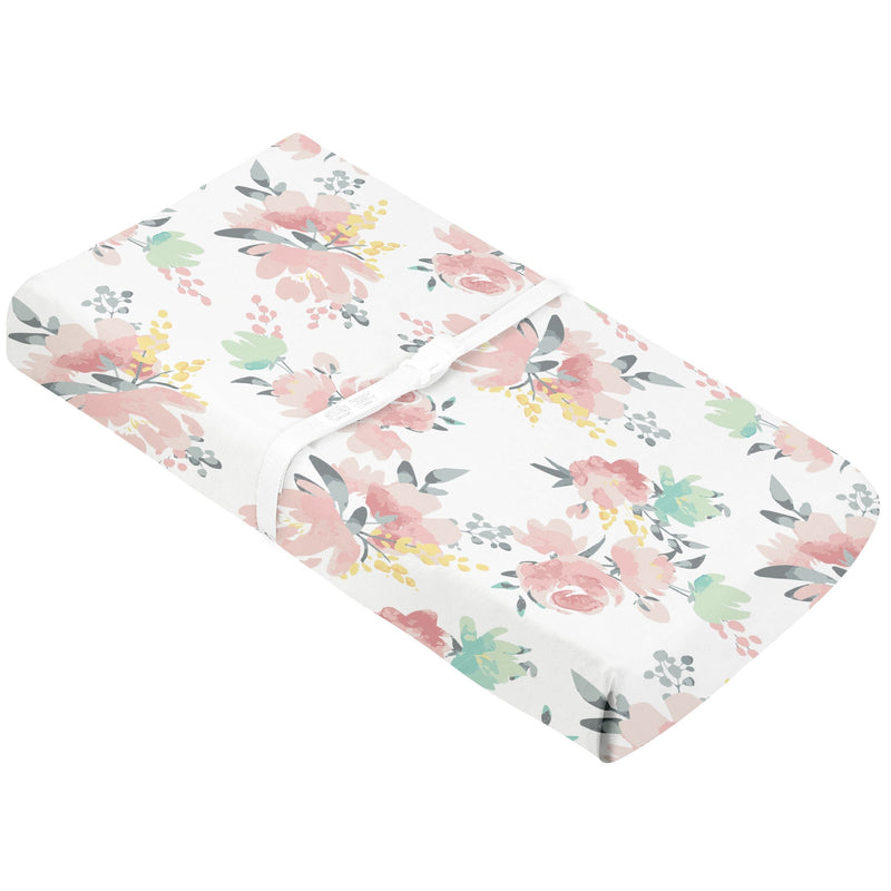 Percale Changing Pad Cover, Watercolour Blooms O9S3