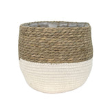 Weave Cotton Jute Round Basket Planter with Leaf-Proof Plastic Lining, 10-in T5N5 - product image 1