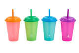 Plastic Colour Changing Cups with Straws & Lids, 12-oz, 4-pk, Assorted Colours N3F1 - product image 1