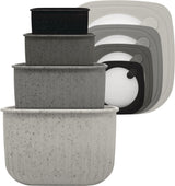 Square Bowl Food Storage Container Set with Lid, Grey, 4-pc L1X3 - product image 1