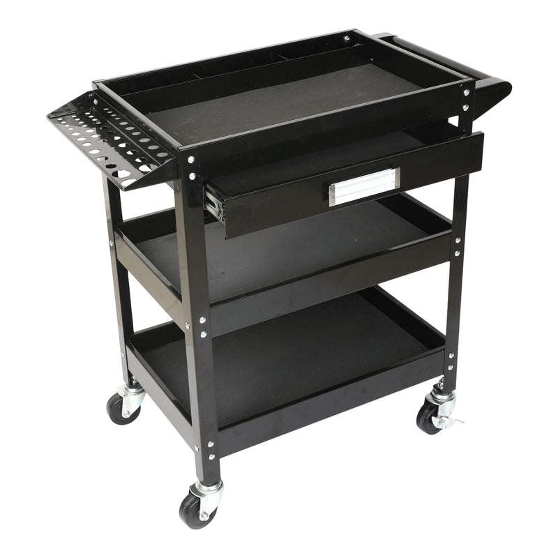 3-Tier Work Cart with Swivel Casters, 250-lb A4I7