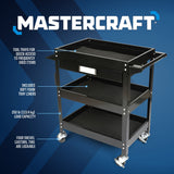 3-Tier Work Cart with Swivel Casters, 250-lb A4I7 - product image 2