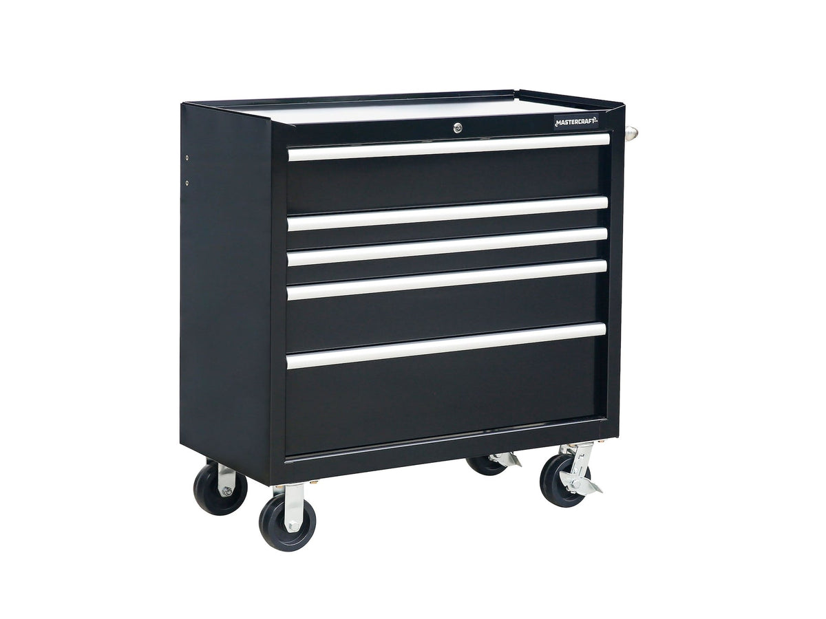 5-Drawer Powder-Coated Steel Tool Cabinet, Black, 36-in E7O1 - product image 1