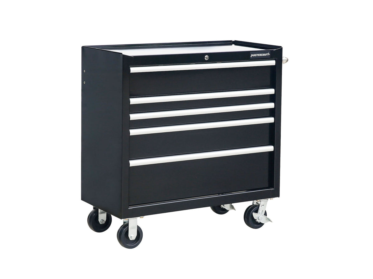 5-Drawer Powder-Coated Steel Tool Cabinet, Black, 36-in E7O1 - product image 4