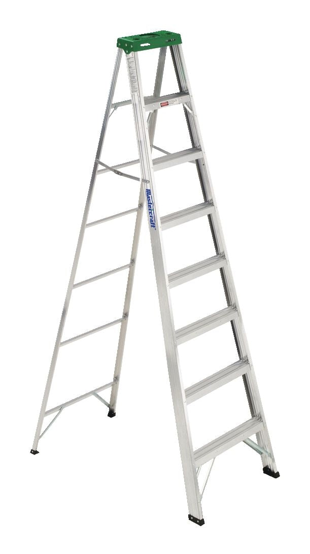 Grade 2 Aluminum Commercial Step Ladder, 8-ft, 225-lb Load Capacity S2S6