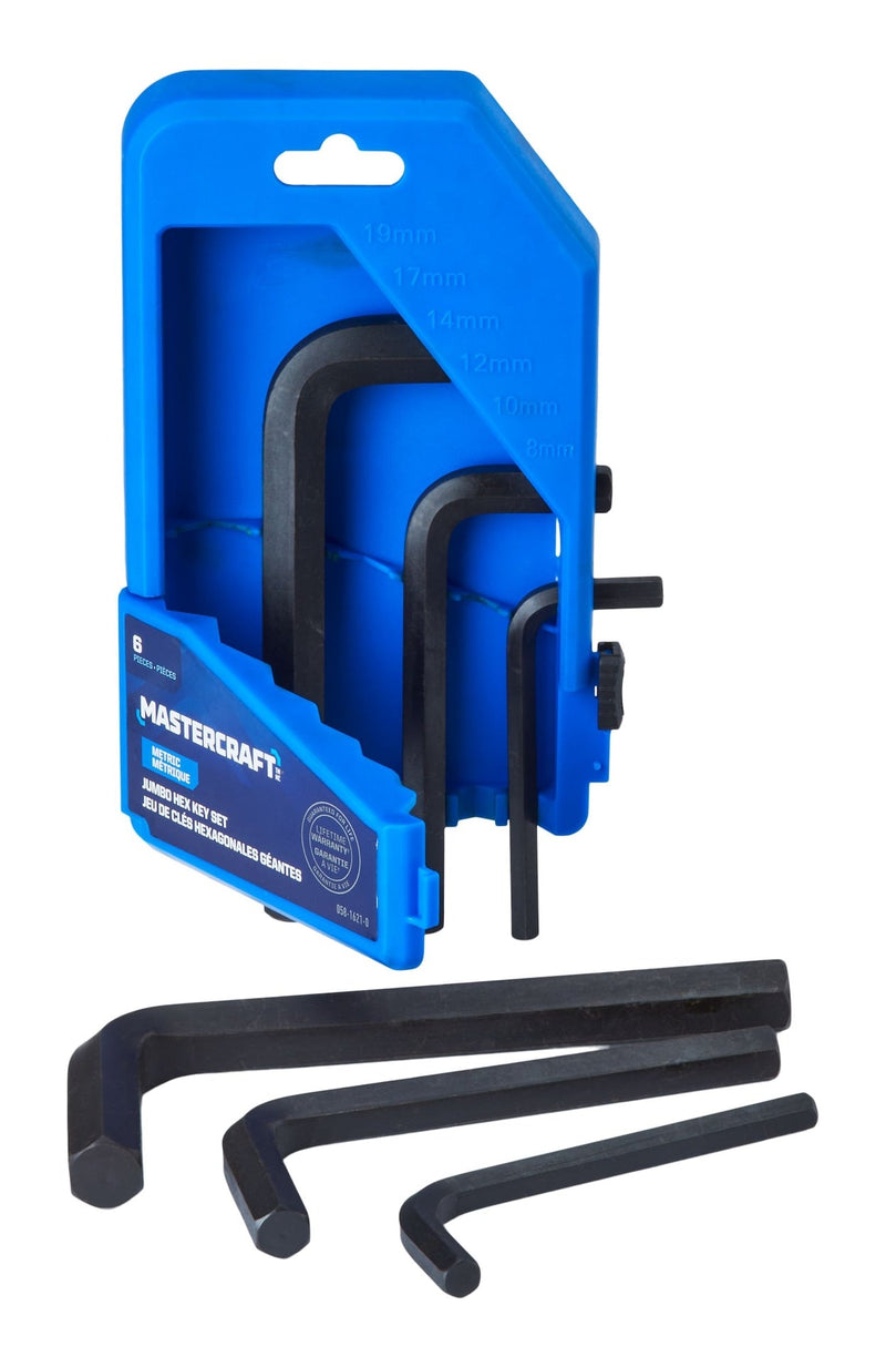 Jumbo Hex Key Set/Allen Wrench Set, Metric, High Quality Cr-V Steel, 6-pc B5X7
