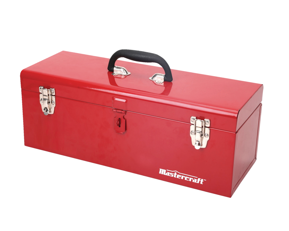 Portable Metal Hip Roof Tool Box with Removable Tray, 19-in, Red Y5C3 - product image 1