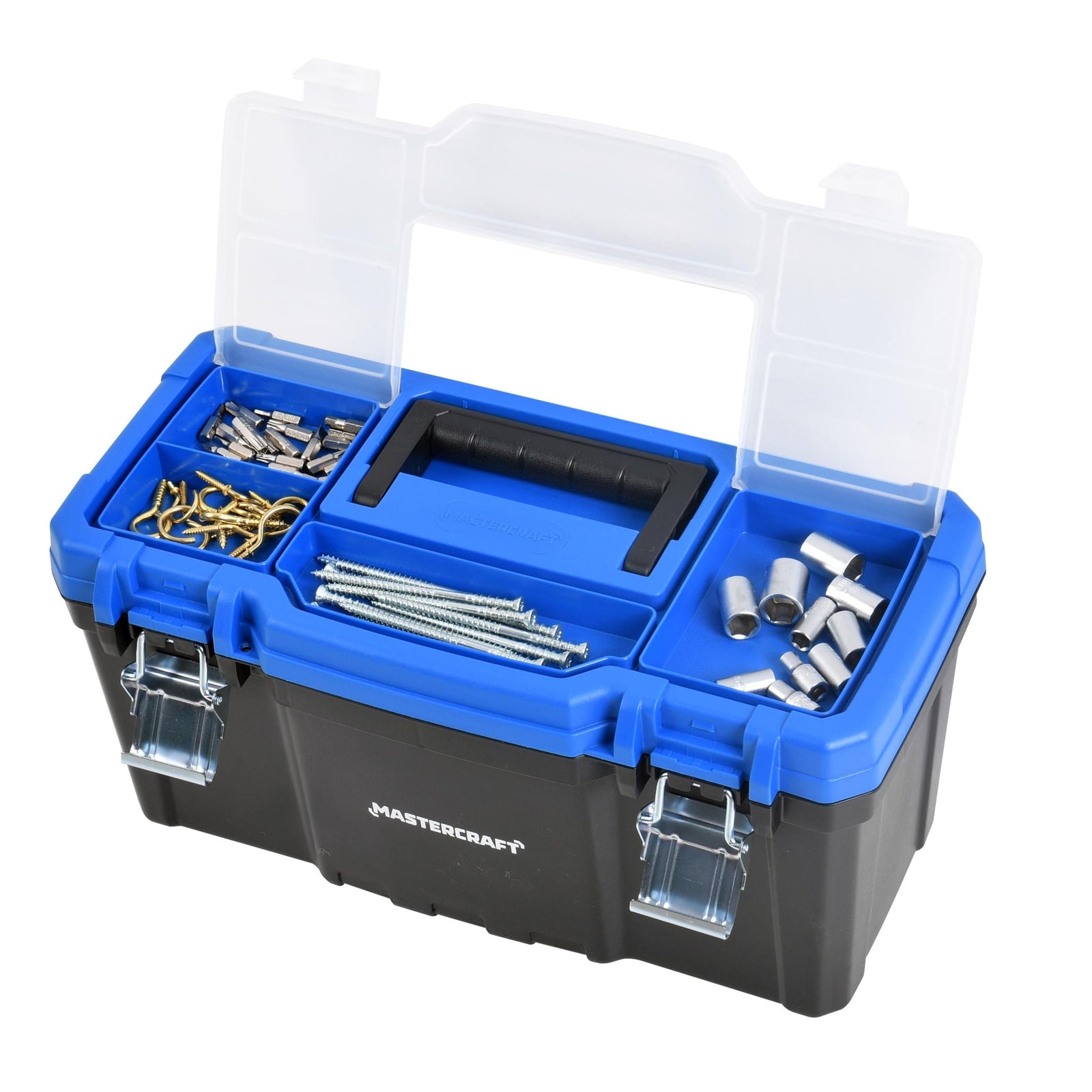 Portable Plastic Tool Box with Removable Tray & Tray Top, Blue, 19-in, Jumbo Hex Key Set/Allen Wrench Set, Metric, High... X4K9 - product image 5