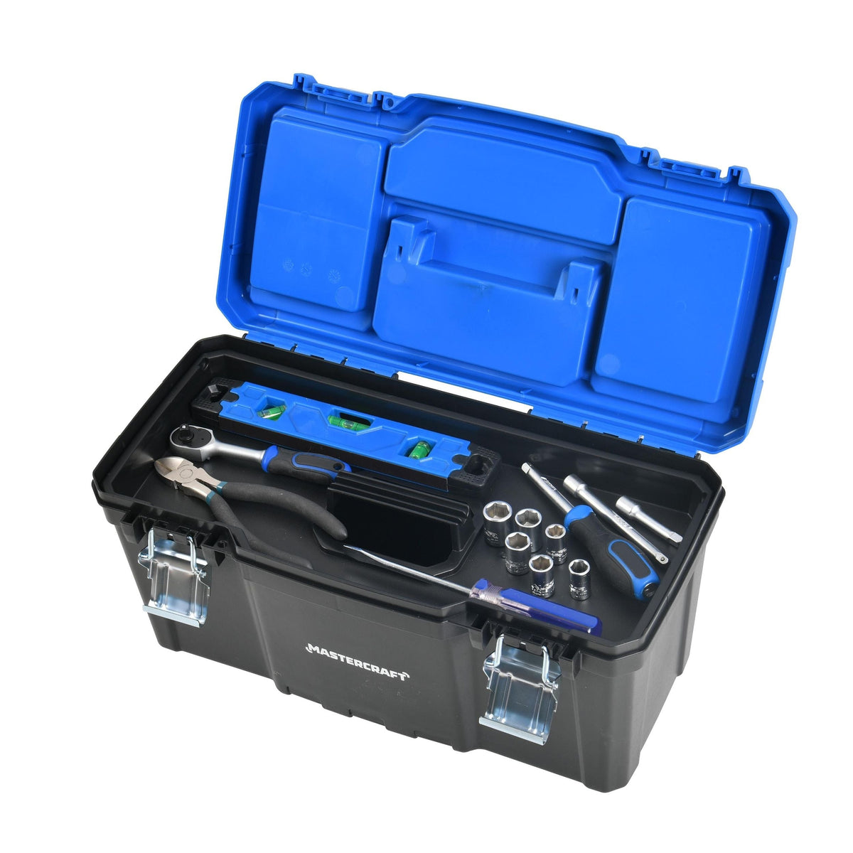 Portable Plastic Tool Box with Removable Tray & Tray Top, Blue, 19-in, Jumbo Hex Key Set/Allen Wrench Set, Metric, High... X4K9 - product image 6