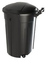 Resin Circular Wheeled Outdoor Garbage Can with Lid, Black, 121-L Y6K2 - product image 1