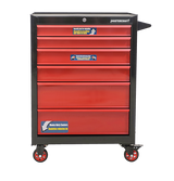 Rolling Tools Storage Cabinet with 6 Drawers, Black&Red, 26-in G6K4 - product image 3
