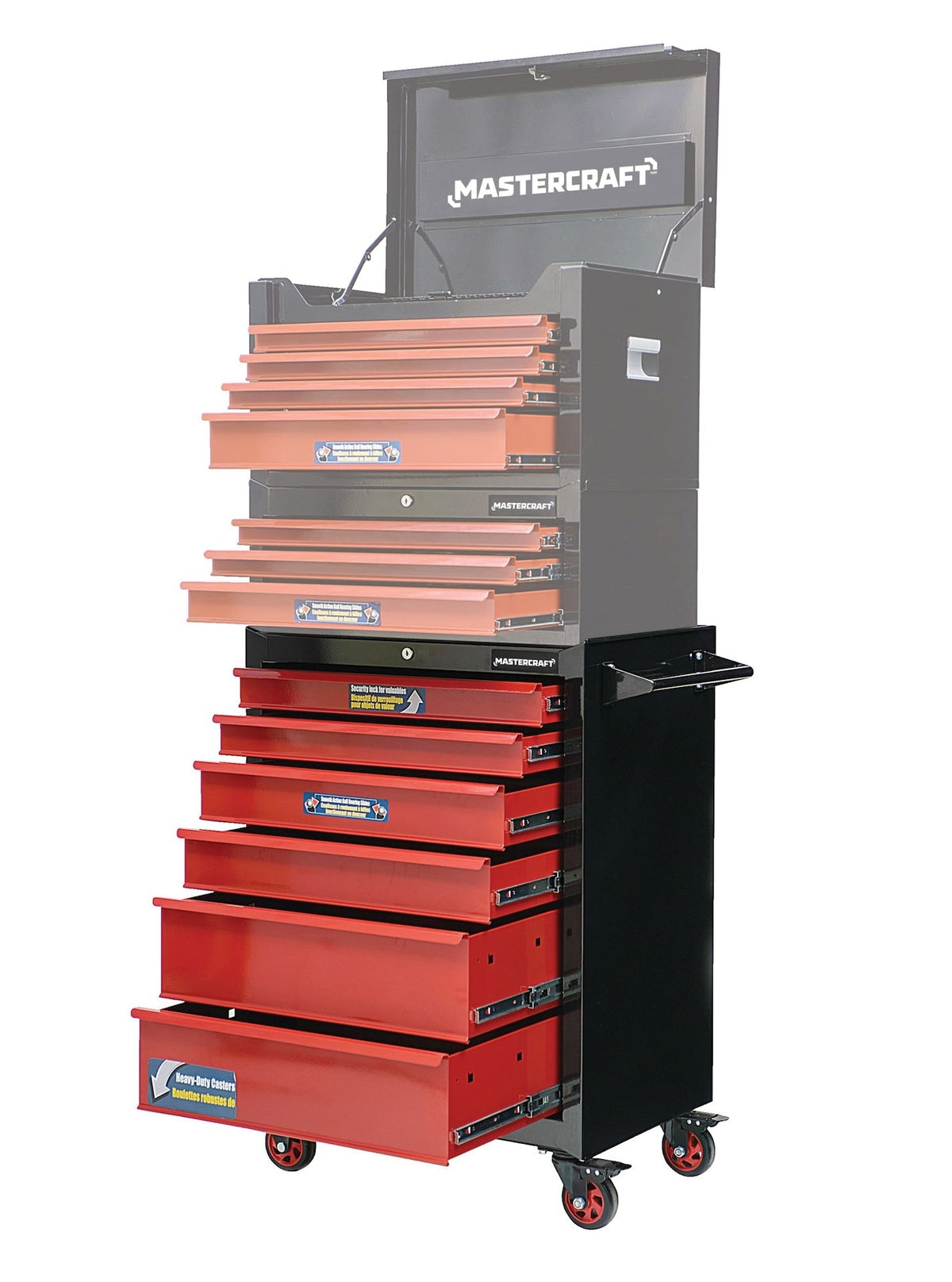 Rolling Tools Storage Cabinet with 6 Drawers, Black&Red, 26-in G6K4 - product image 7