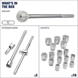 Socket Set 20-pc, 3/4-in Drive, SAE, Steel, Chrome Q4J7 - product image 5